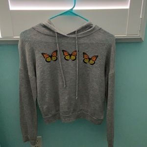 Grey butterfly hoodie